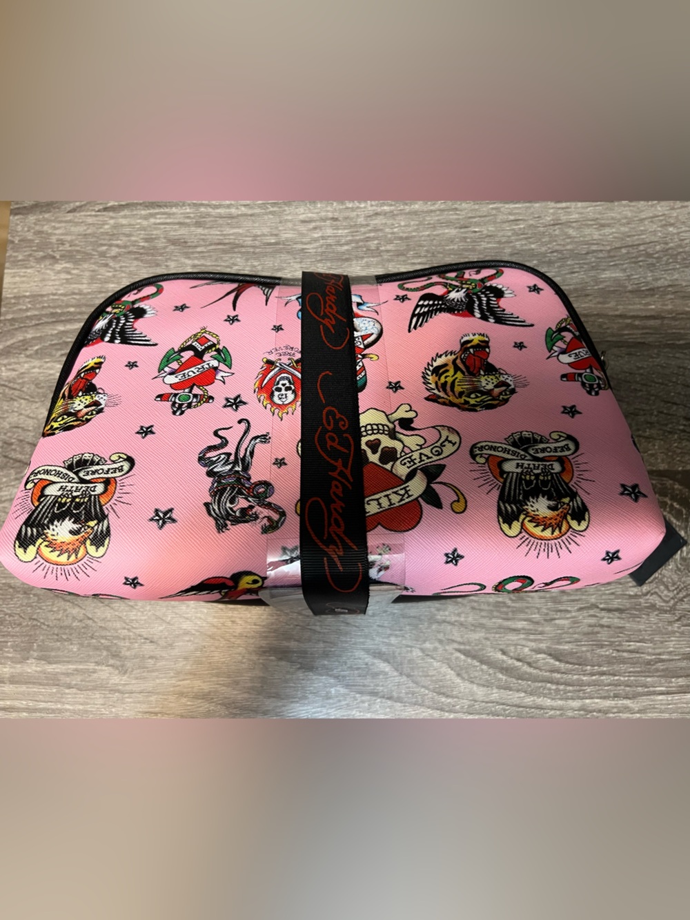 Ed Hardy 2 piece Cosmetic Bags Rose Dagger Tiger Snake Skull Eagle Heart NWT - Picture 3 of 4